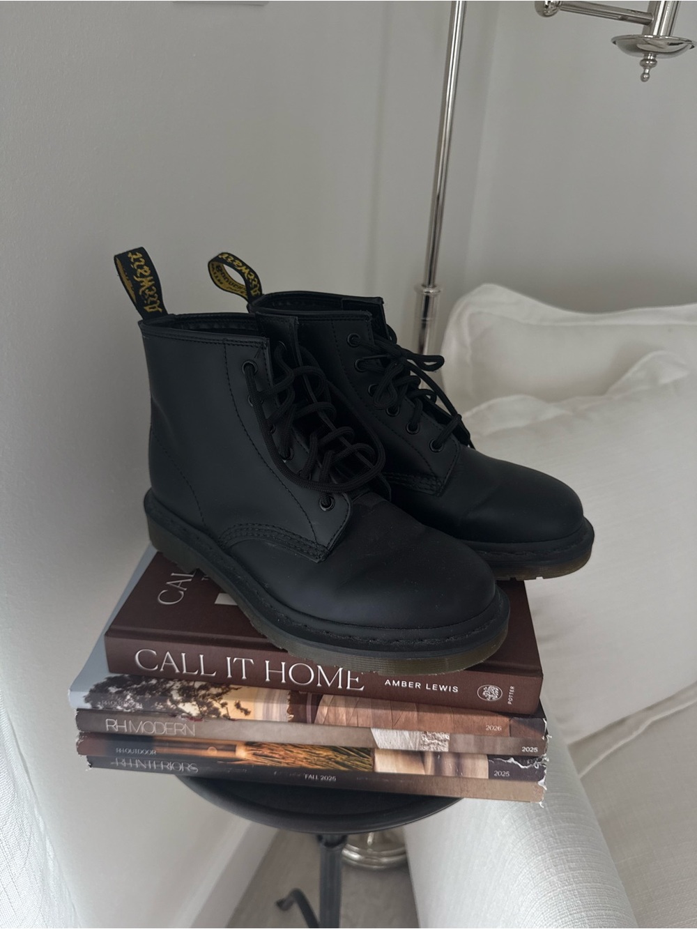 Dr. Martens Black Leather Lace-Up Combat Boots